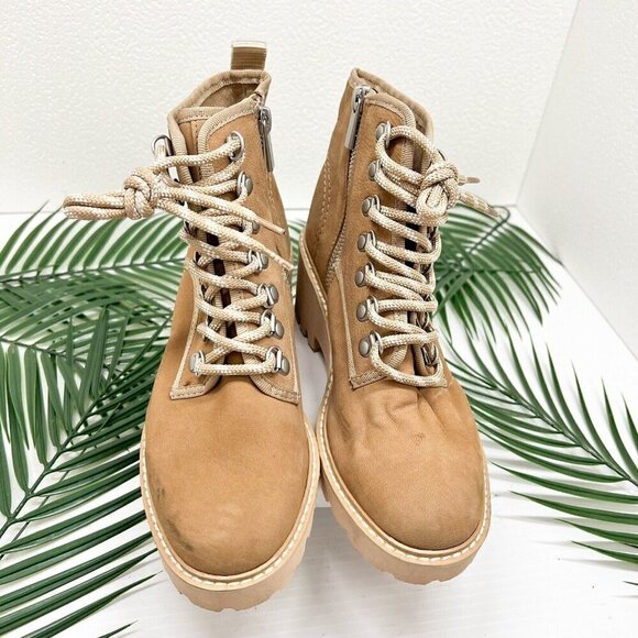 Dolce Vita Huey Hiker Whiskey Nubuck Leather Lace-Up Ankle Boots Size 6 - Picture 4 of 13